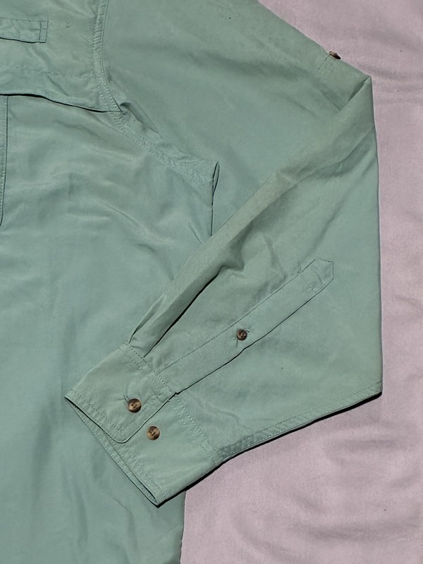 L.L. Bean Shirt Mens 2XL Green Long Sleeve Vented Fishing Hiking Lightweight gallery