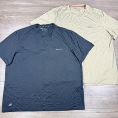 x2 Eddie Bauer Motion Free Dry Performance Short Sleeve Shirt Lot Men’s XL