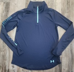 Under Armour HeatGear 1/4 Zip Pullover Navy Youth XL Large Long Sleeve YXL Boys