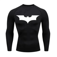 Bat Printed Men’S Tight T-Shirt Running Compression Compression T Shirt Gym Fitn