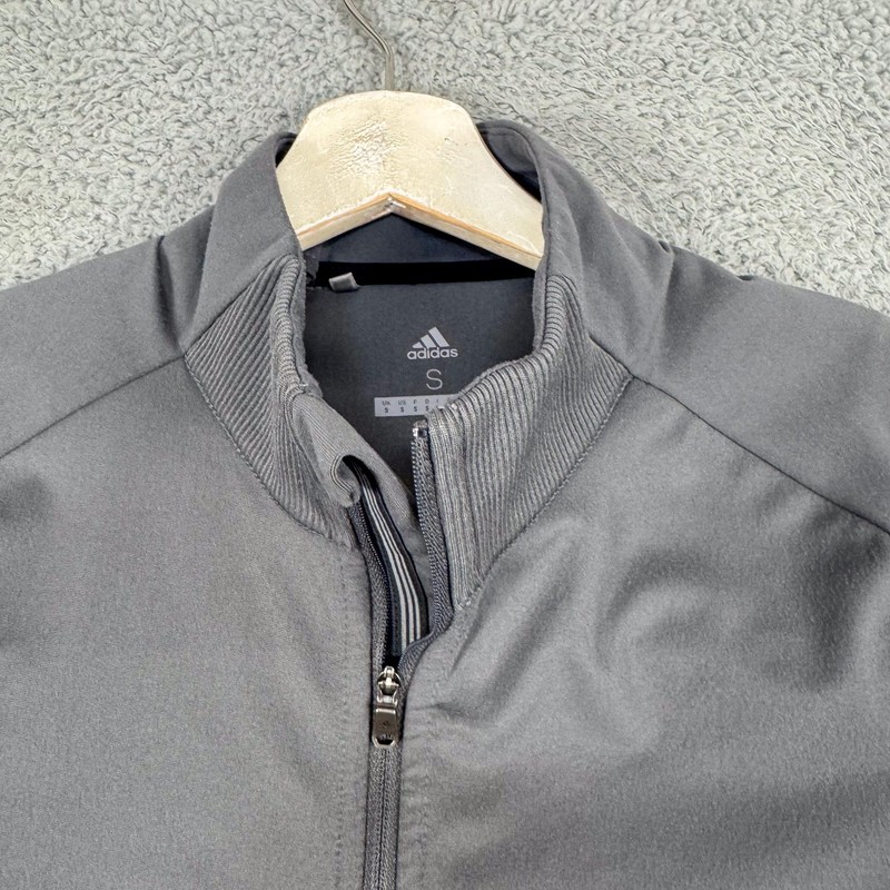 Adidas Golf Pullover Mens Small Gray 1/4 Zip Long Sleeve Athletic Stretch CF9365 gallery