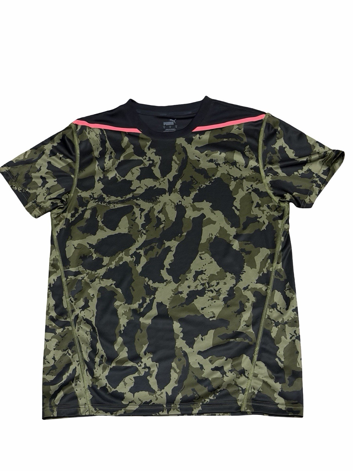 Size Small Puma X First Mile Camo Black Short Sleeve Drycell Performance Shirt gallery