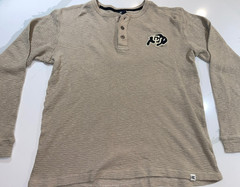 EUC COLOSSEUM COLORADO UNIVERSITY CU BUFFALO WARM THERMAL TAN SHIRT MEN’S LARGE