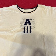 VINTAGE Adidas 3 Stripe T-shirt Logo XL Yellow Shirt With Blue Logo