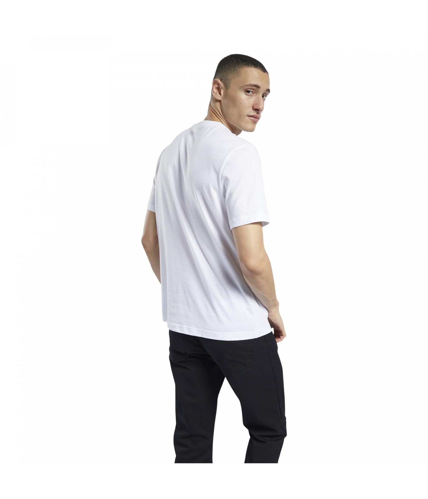 Reebok Mens Classic Small Vector Basic T-Shirt, white, M gallery
