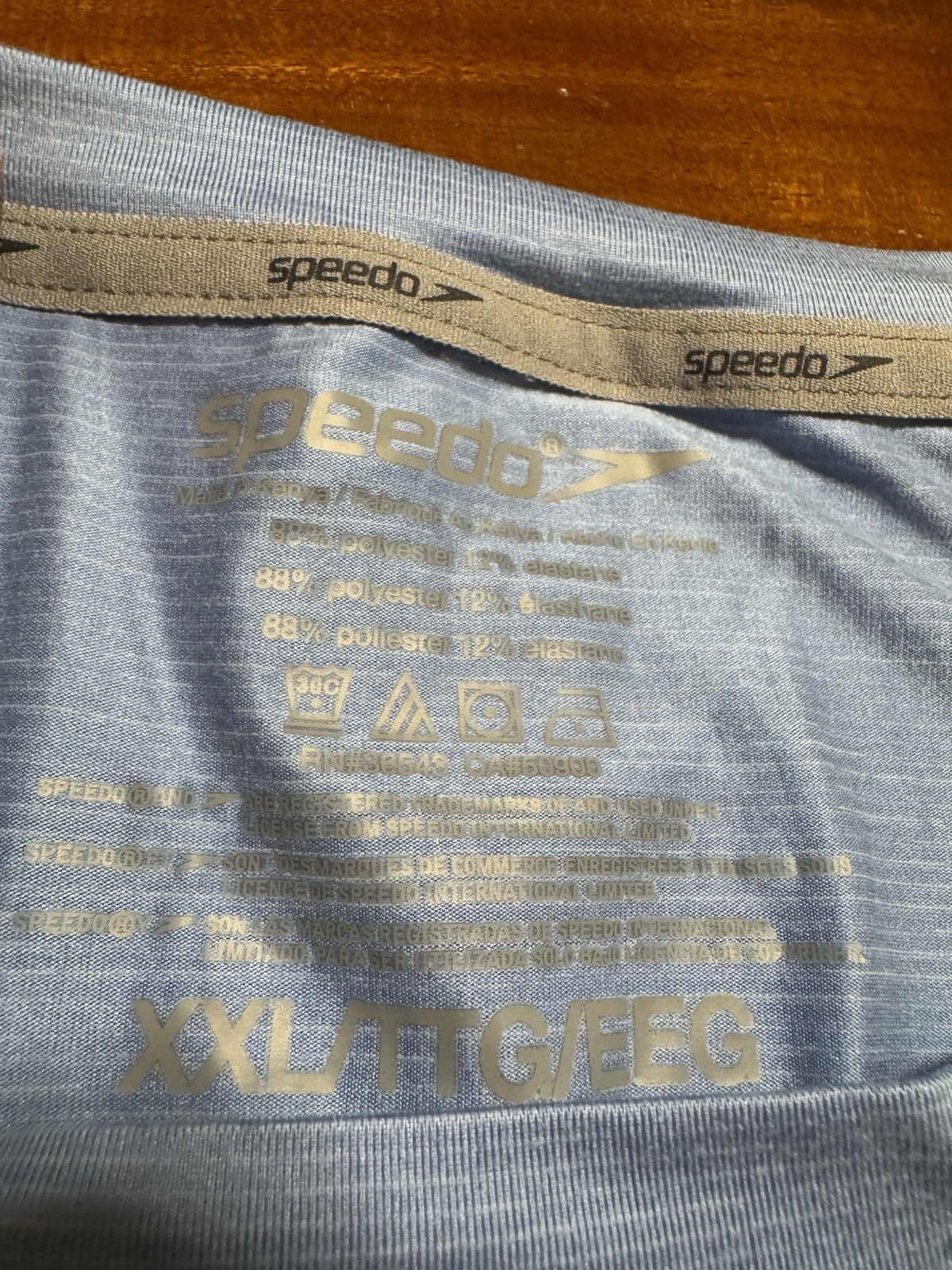 Speedo Mens Blue Polyester UPF 50+ Block The Burn Shirt Outdoors T Shirt Sz XXL gallery