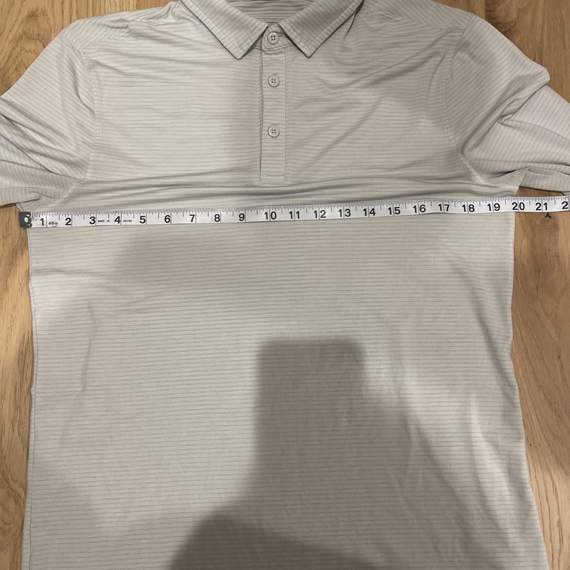 Mens Lululemon Evolution Long Sleeve Polo Shirt Very Lt Gray Med (?) See Measure gallery