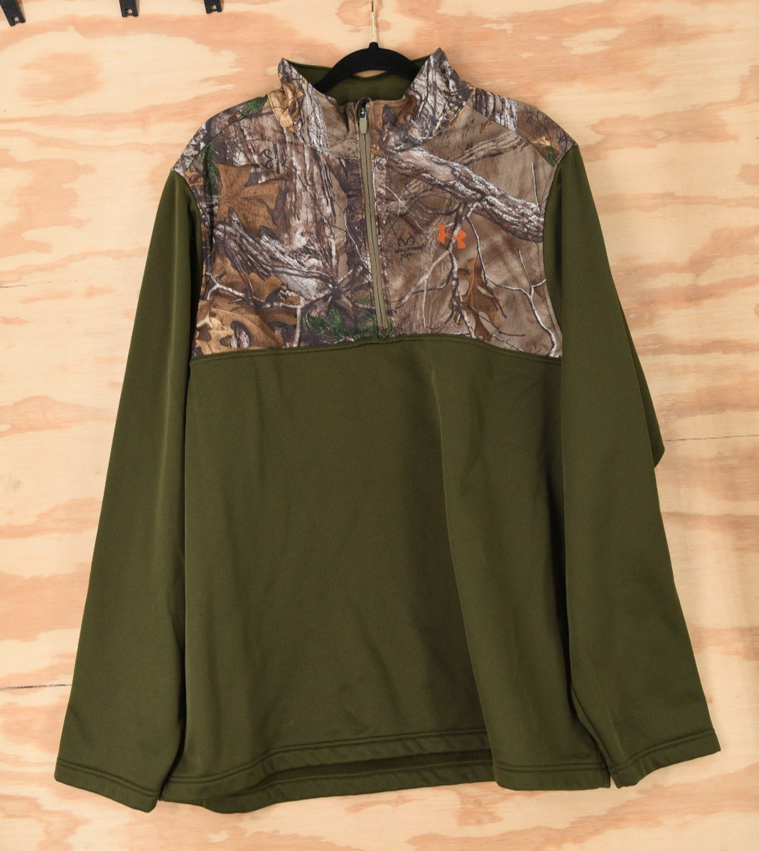 Under Armour Caliber 1/4 Zip Realtree Olive Green Pullover Mens 2XL - 1259217 gallery