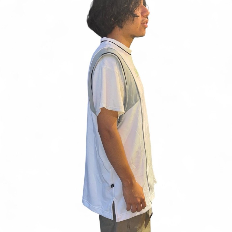 VTG Nike Air Jordan Flight Tee Shirt Mens L White Gray Lime Green 13954 Y2K NWT gallery