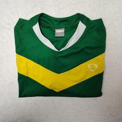 Vintage Nike Shirt Mens Large Green Yellow V Neck Soccer Jersey Chevron Y2K