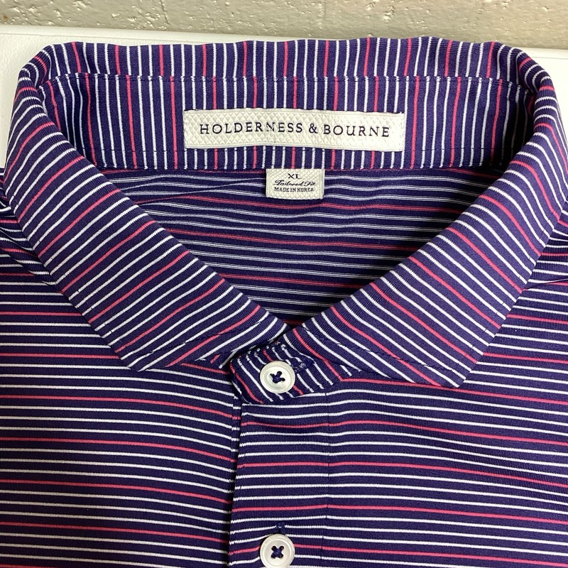 Holderness & Bourne The Sands Performance Golf Polo Mens XL Cavalier Striped gallery