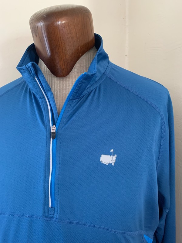 Master's Tech Active Pullover Men's Size Large Blue 1/4 Zip Long Sleeve Golf PGA gallery