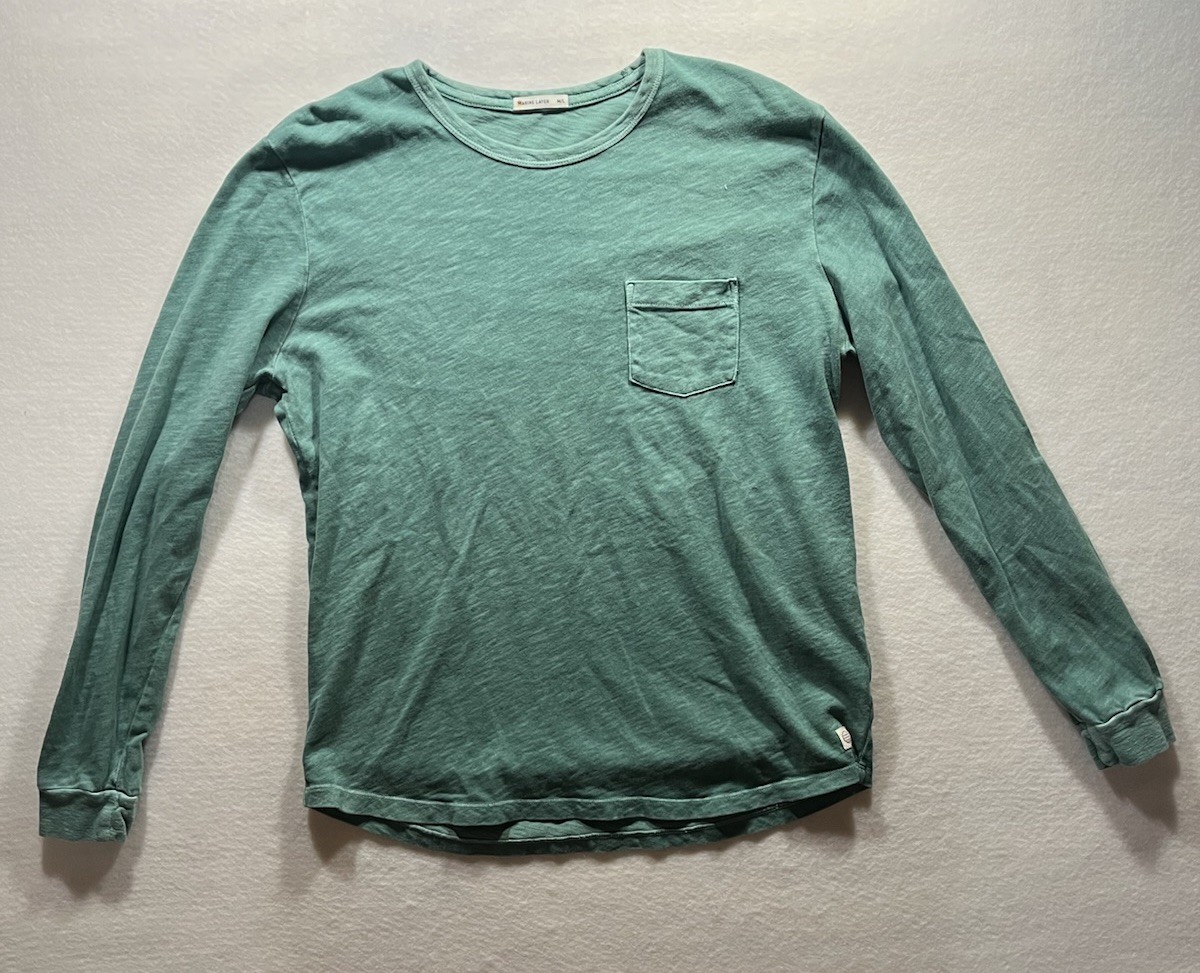 Marine Layer Mens Green Long Sleeve Crew Neck Thermal Shirt Size M/L gallery