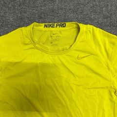 Nike Shirt Mens Size M Neon Yellow Dri-Fit Fitted Short Sleeve Athletic Training