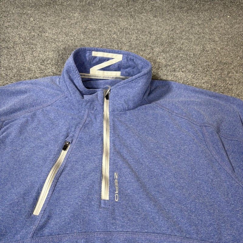 Zero Restriction Tour Series 1/4 Zip Pullover Mens Large Blue Fleece Stretch gallery