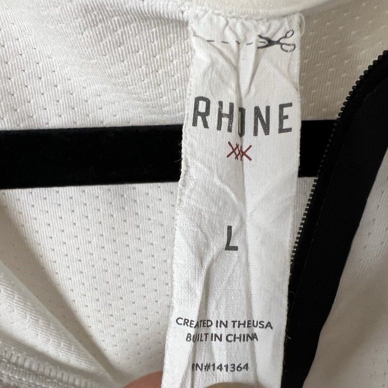 Rhône 1/4 Zip Pullover Men’s L White Thumb Holes Stretch Golf Activewear gallery