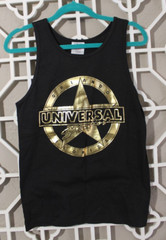 Vintage Universal Studios Shirt Mens XS Black Gold Oneita USA Made Tank Top Men