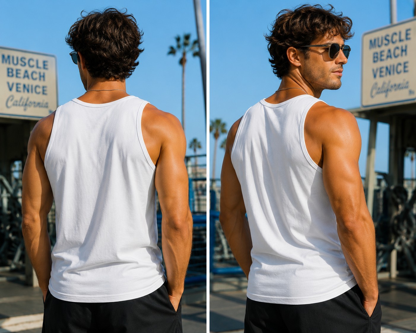 Bulldog Gym Venice California Red / Gold Vintage Bodybuilding Sleeveless Tee gallery
