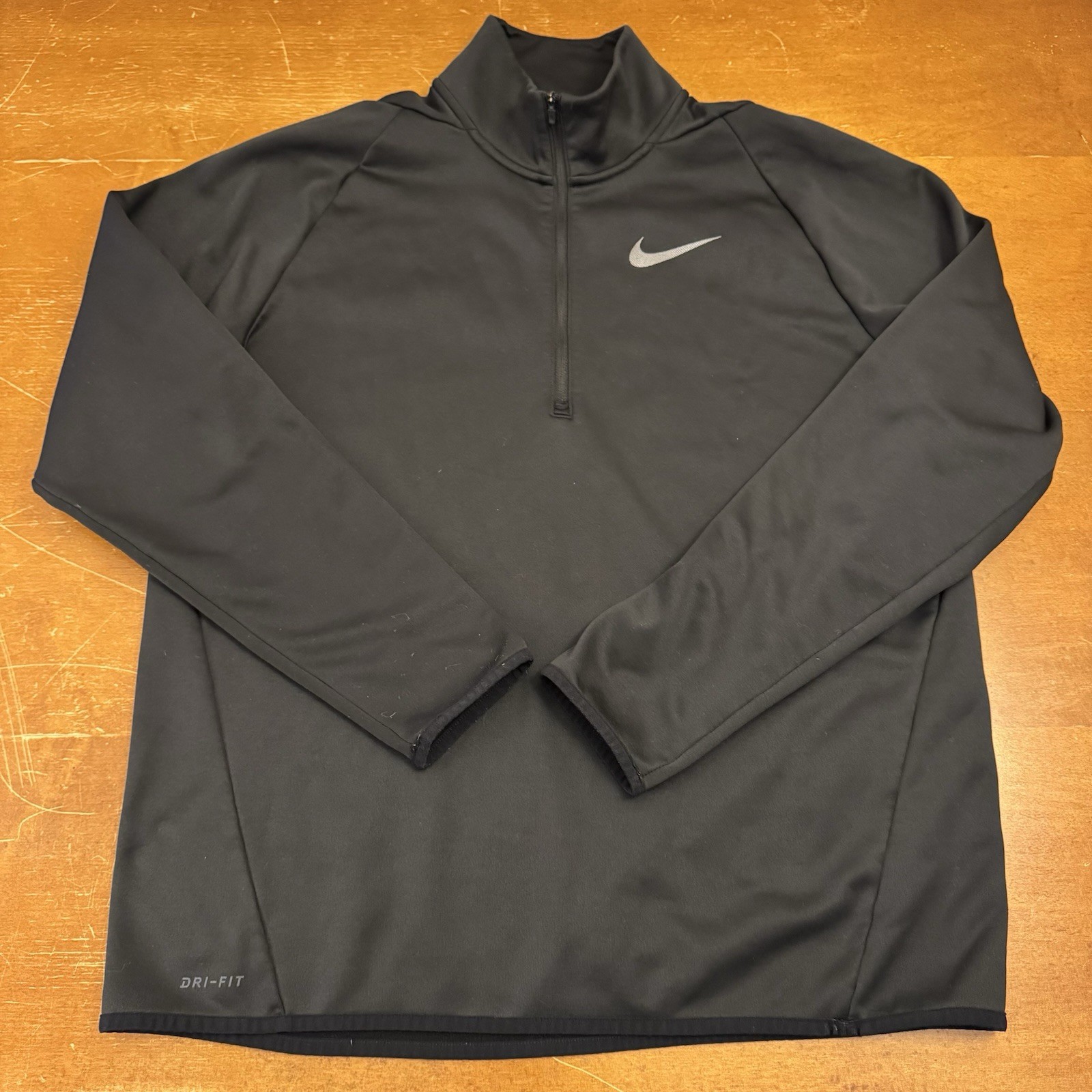 Nike Sweater Mens Large Black Long Sleeve Pullover Golf 1/4 Zip Dri Fit gallery