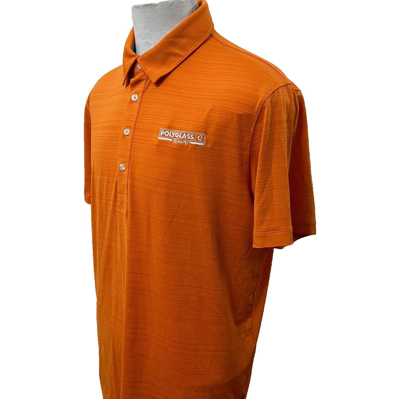 Puma DryCell Men's Size L Solid Orange Athletic Golf Tennis Polo Shirt gallery