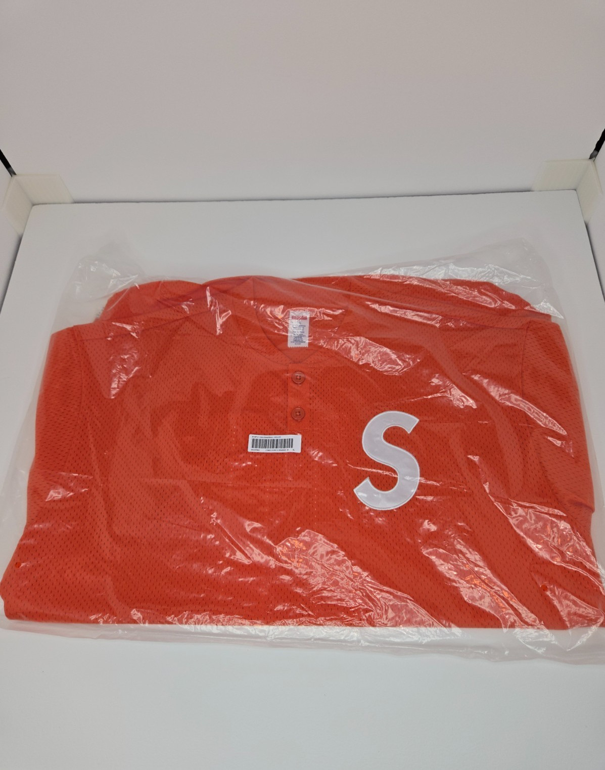 Supreme Shop S Logo Baseball Henley Orange Milan SS26 Size XL - Brand New Sealed gallery