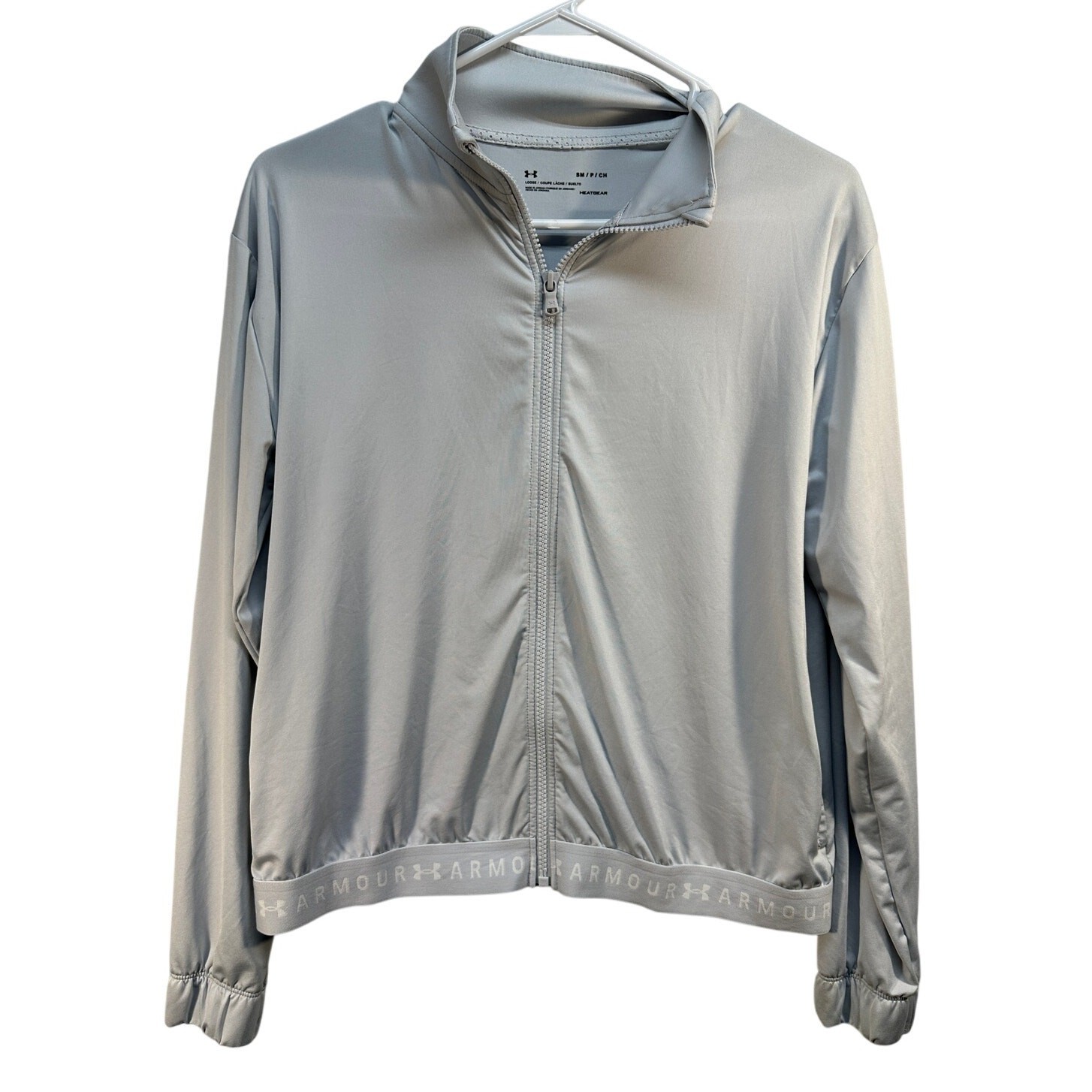 Under Amour Full Zip Up Base Layer Heatgear Loose Fit Small Gray Pockets gallery