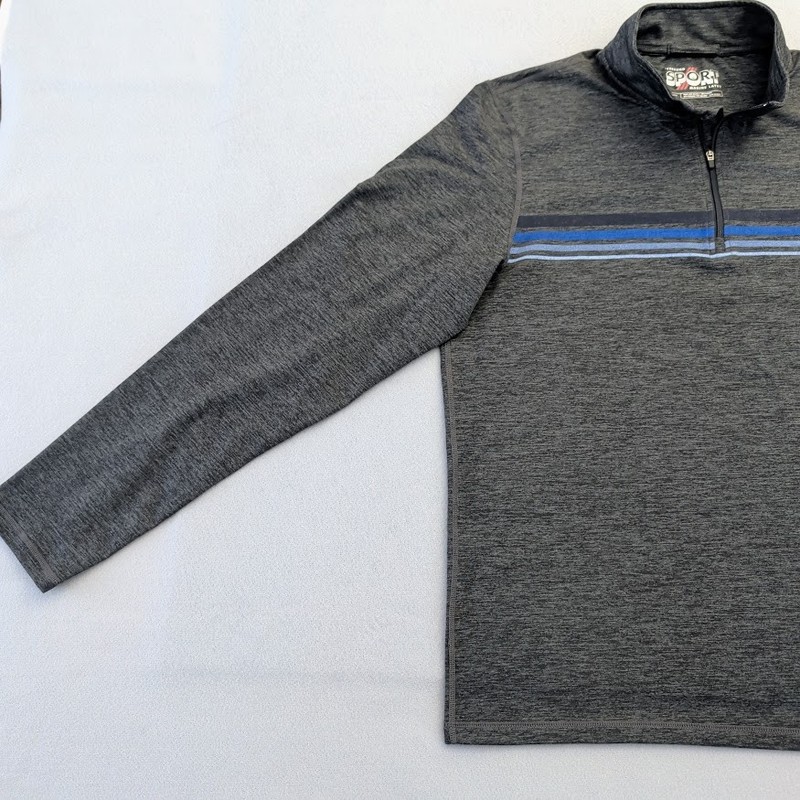 Marine Layer Weekend Sport Quarter Zip Pullover Large Gray Heather Golf Stretch gallery