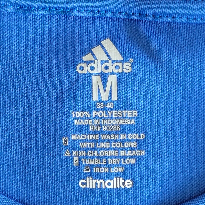 Adidas Climalite Flex 360 Workout Training Blue Sleeveless Tank-Top Size Medium gallery