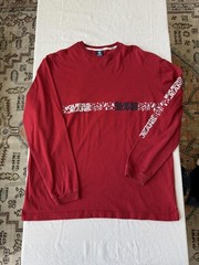 Vintage Guess Red Long Sleeve T-Shirt Size XL