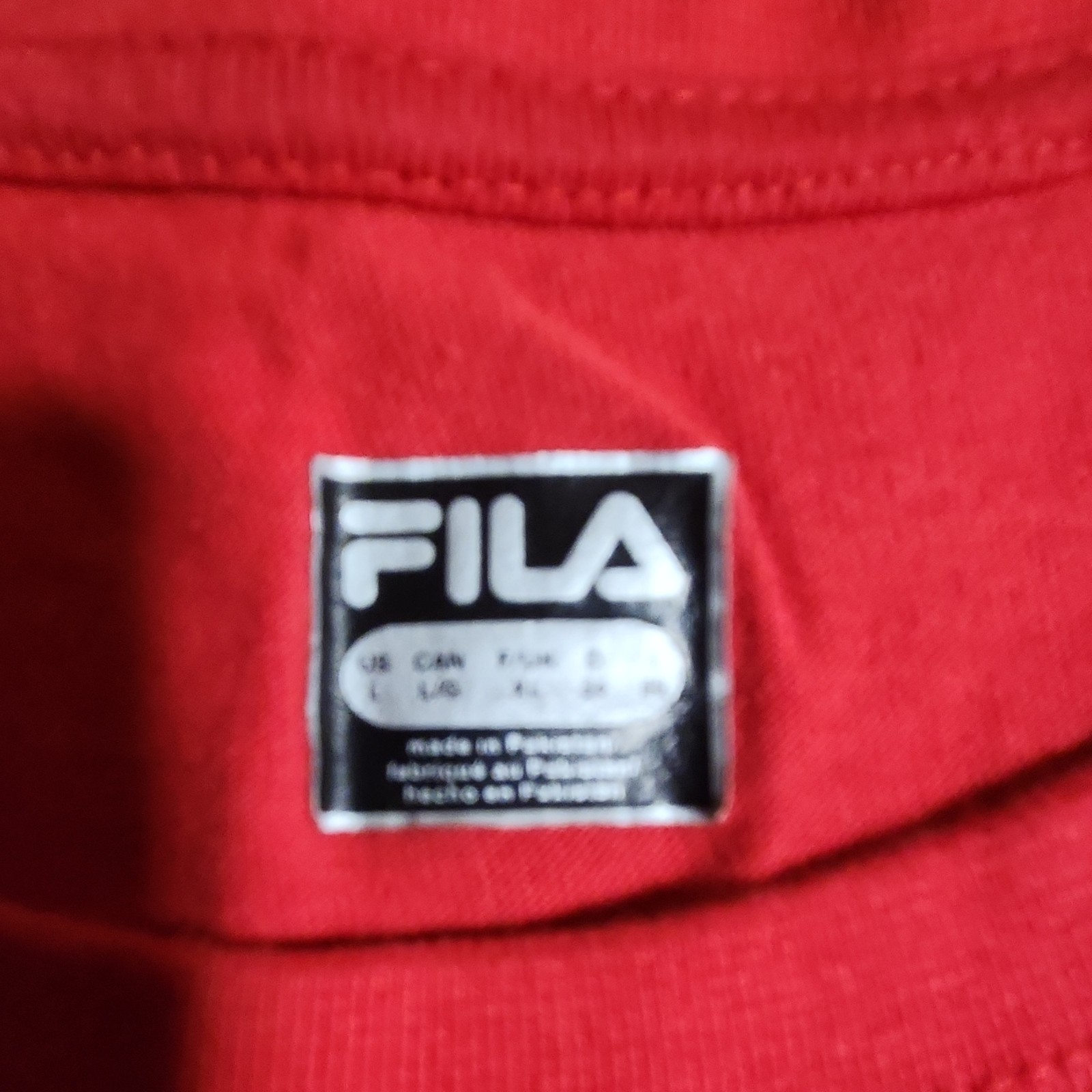 FILA Men's L Red Crew Neck Sleeveless Tank Top Logo Accent gallery