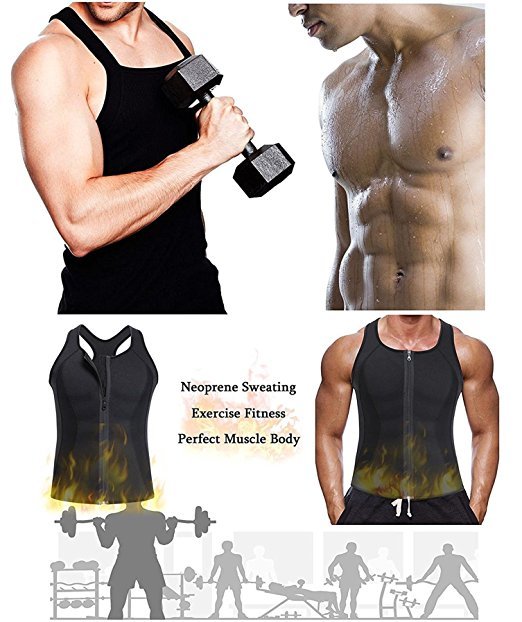 Men's Neoprene Sauna Sweat Vest Body Shaper Sport Slimming Compression Workout gallery