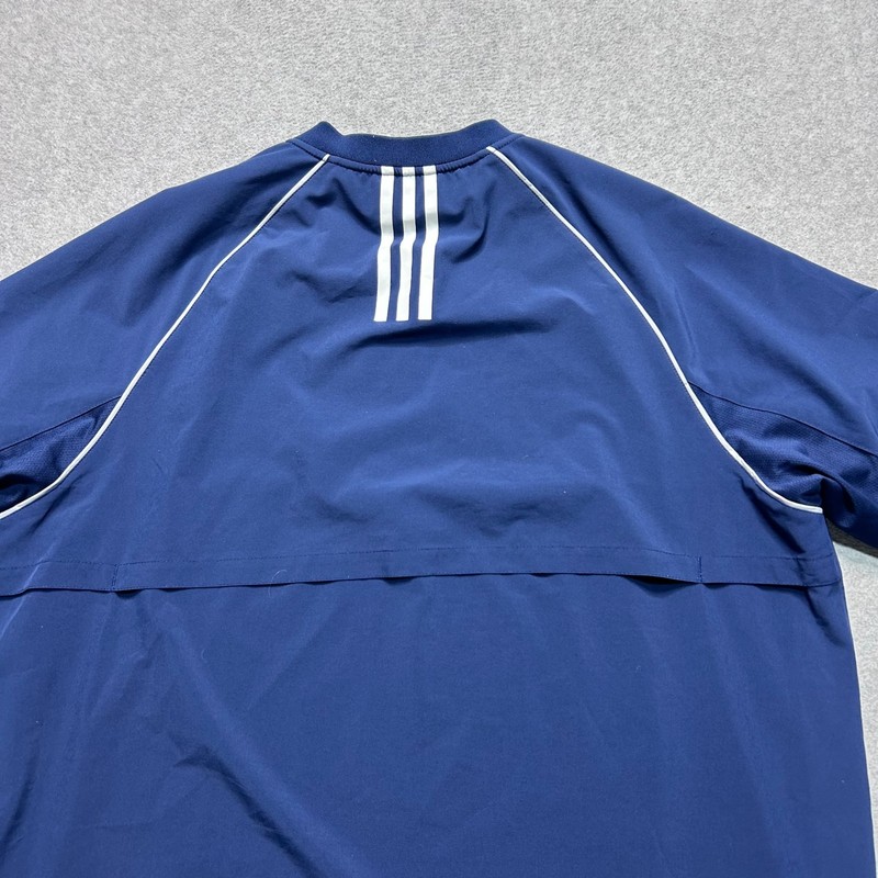 Adidas 1/4 Zip Coaches Pullover Mens Large Navy Blue Performance Short Sleeve gallery