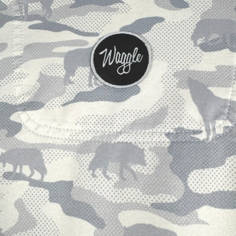 Waggle Performance Pullover Medium Gray Camo Wolf Quarter Zip Golf TP-3924 gallery