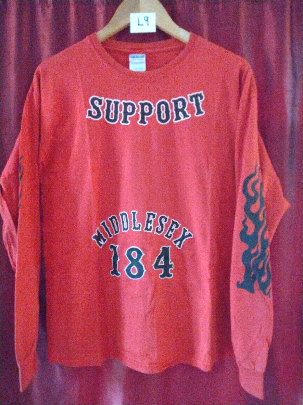 184 Support Middlesex Red Devil Long Sleeve Red Shirt Massachusetts (L9) gallery