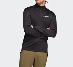 Adidas TERREX Multi Half-Zip Long Sleeve Black Tee Size L Large Hiking HT9501