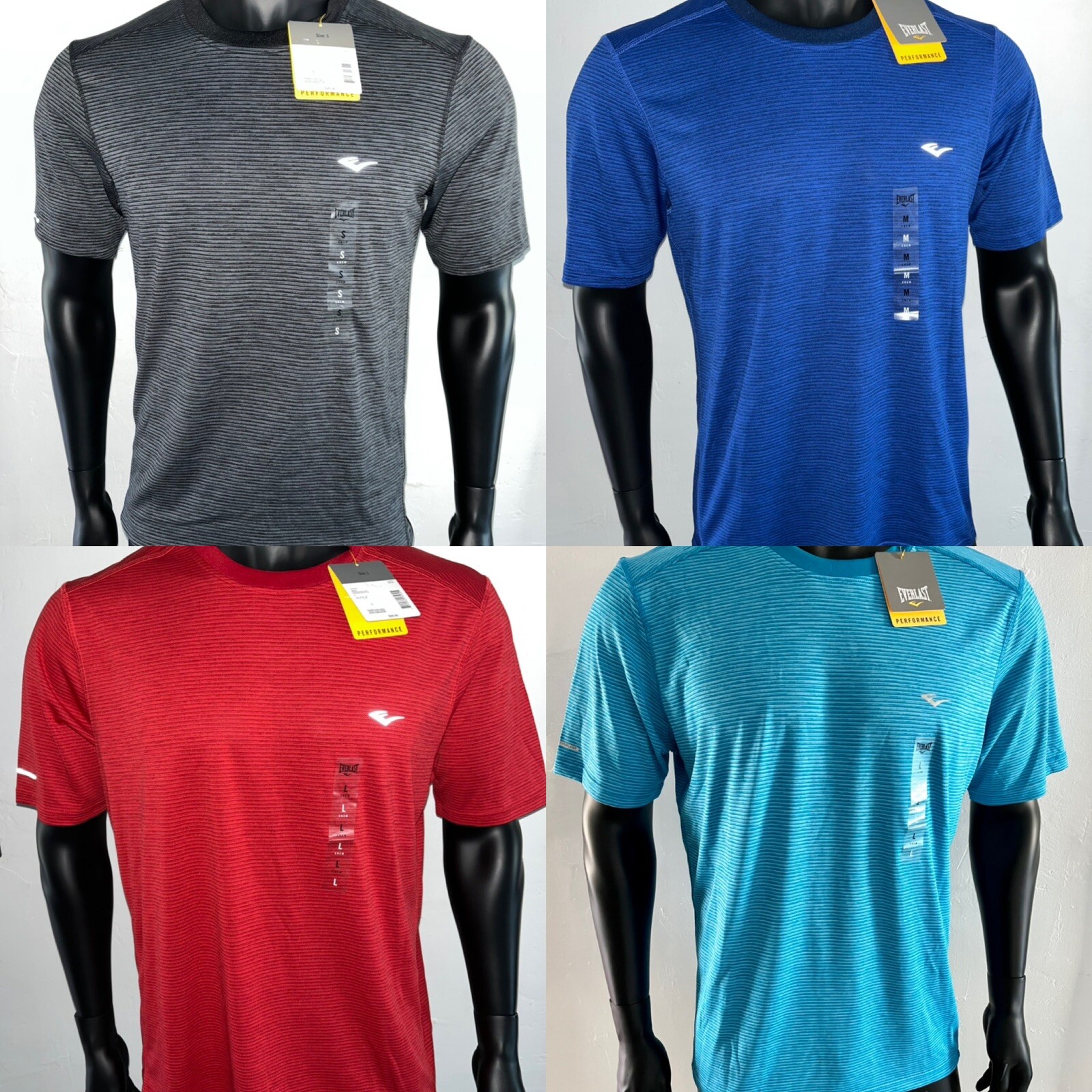 NWT Ever Dri Performance Everlast Striped T-Shirt PICK Color & Size gallery