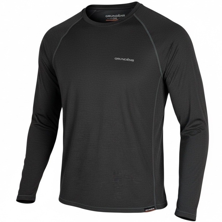 GRUNDENS Mens Long Sleeve Performance TShirt Dark Brown XXL Made in Guatemala gallery
