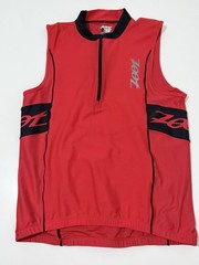 Zoot Men’s Performance Tri Sleeveless Cycling Jersey 3-pocket Red Medium
