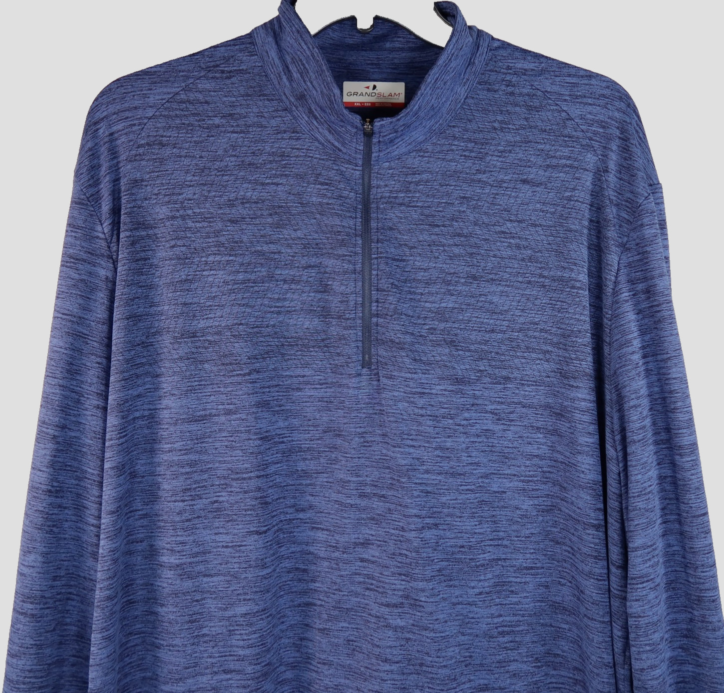 Grand Slam Performance Men's XXL Navy Heather Quarter Zip Long Sleeve Pullover gallery