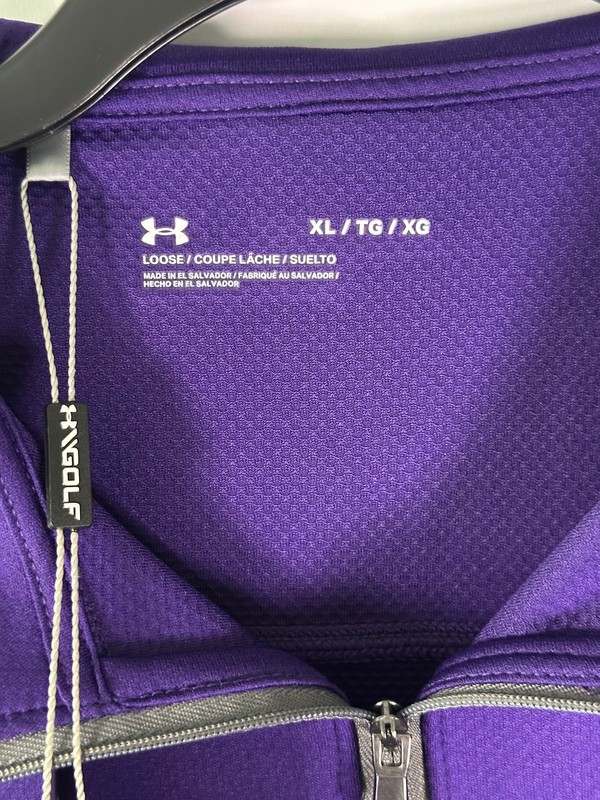 Under Armour Quarter Zip Pullover Mens XL Purple Huskies W Embroidered Golf gallery