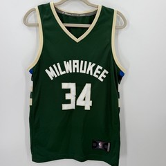Fanatics Giannis Antetokounmpo #34 Milwaukee Bucks Jersey Mens Small Green NBA