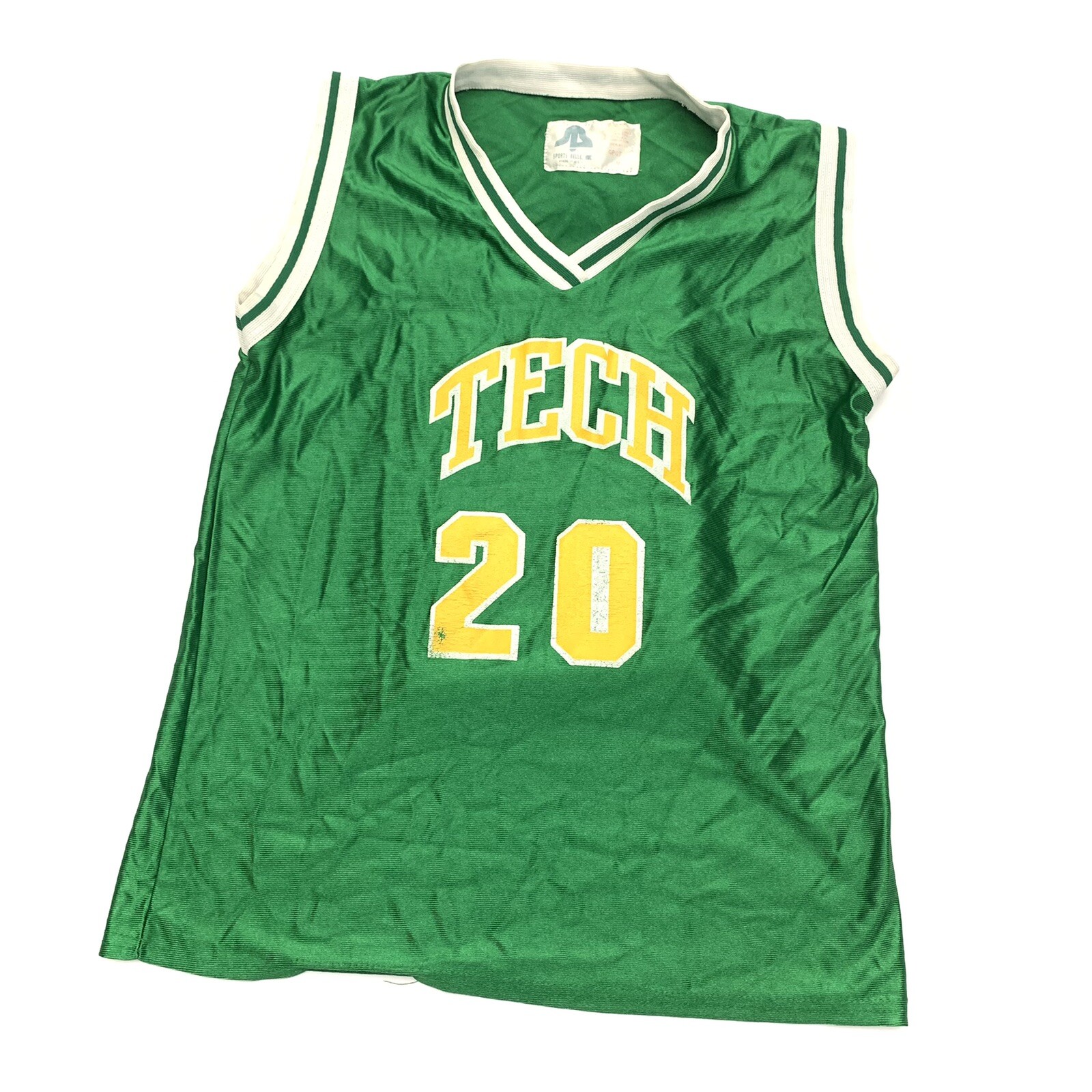 Vintage 90s Sports Belle Basketball Tech School Jersey Size Medium # 20 Made USA gallery