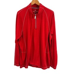 Tommy Bahama Red Quarter Zip Pullover Mens XL Polyester Wool Blend