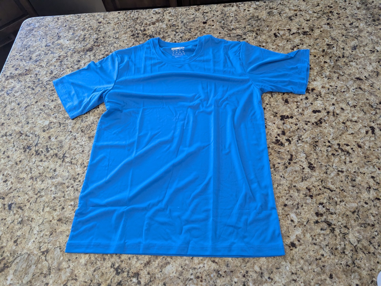 Men's Short Sleeve Sun Protection Shirt Quick Dry UPF 50+ Azure Blue size S gallery