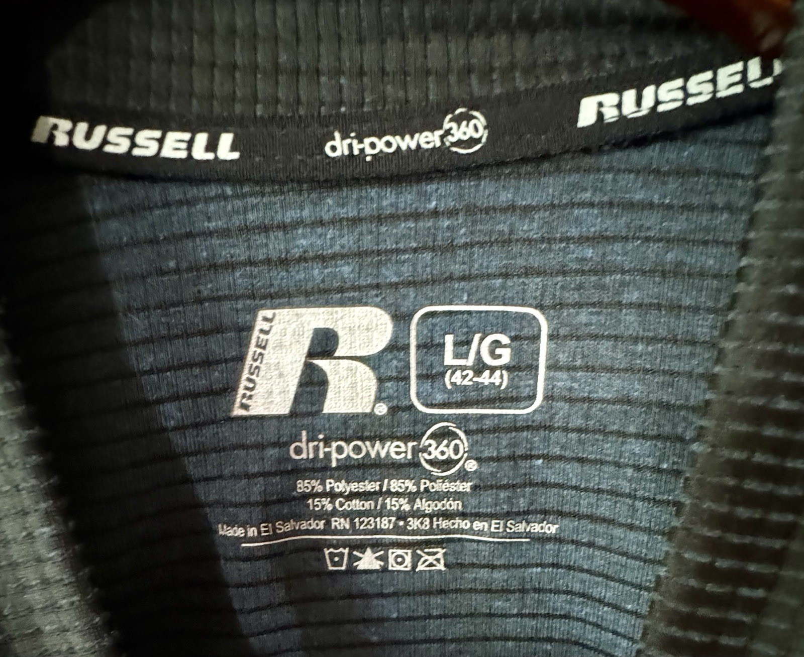 Russell Dri-Power 360 Long Sleeve T-shirt Blue and Black Size L gallery