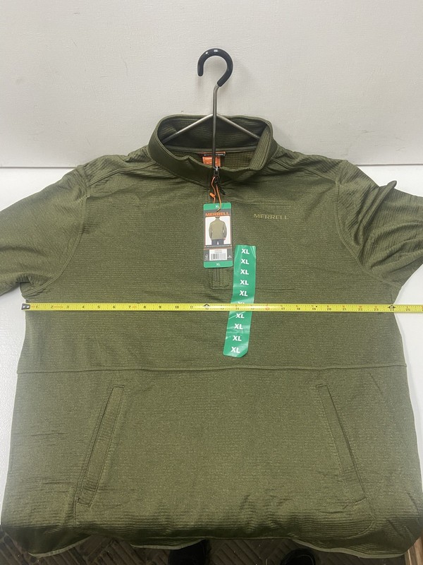 Merrell Pullover Mens Medium Green Fleece 1/4 Zip Mock Neck Hiking Outdoor Top gallery