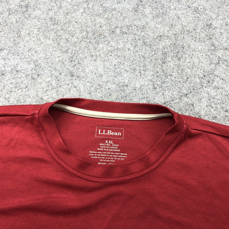 LL Bean Shirt Mens 2XL Red Performance Polyester Athletic Tee Short Sleeve gallery