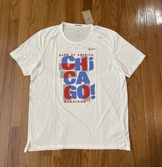 Men’s Nike BOA Chicago Marathon 2023 Rise 365 Running Shirt FD2689-100 NWT Large