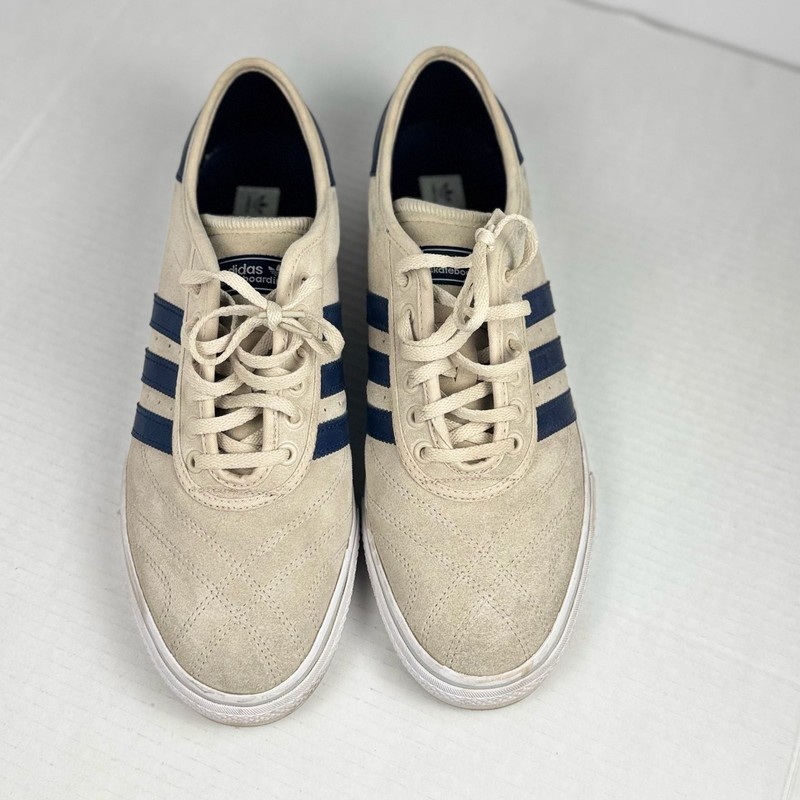 adidas Adi-Ease Skateboarding Shoes Beige Navy Blue Size 12 gallery