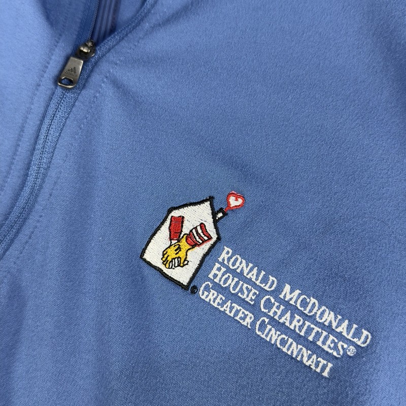 Adidas Golf 1/4 Zip Jumper Mens Large Ronald McDonald Charity Blue Top McDonalds gallery